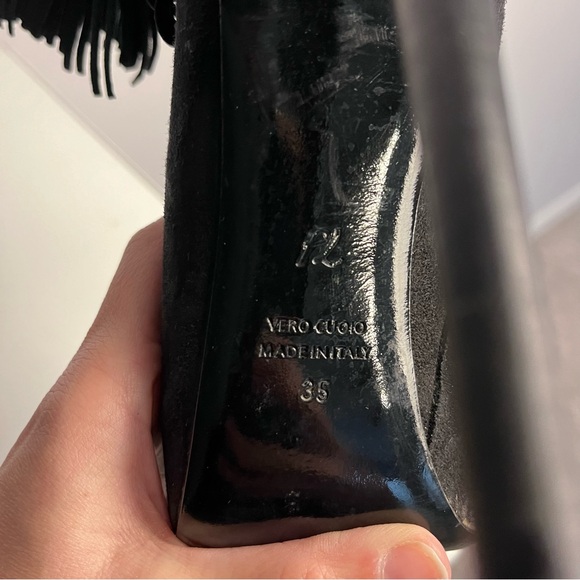 3.1 Philip Lim Womens Black Suede Leather Fringe Tassel Booties Size 35 US 4.5 - Picture 16 of 16